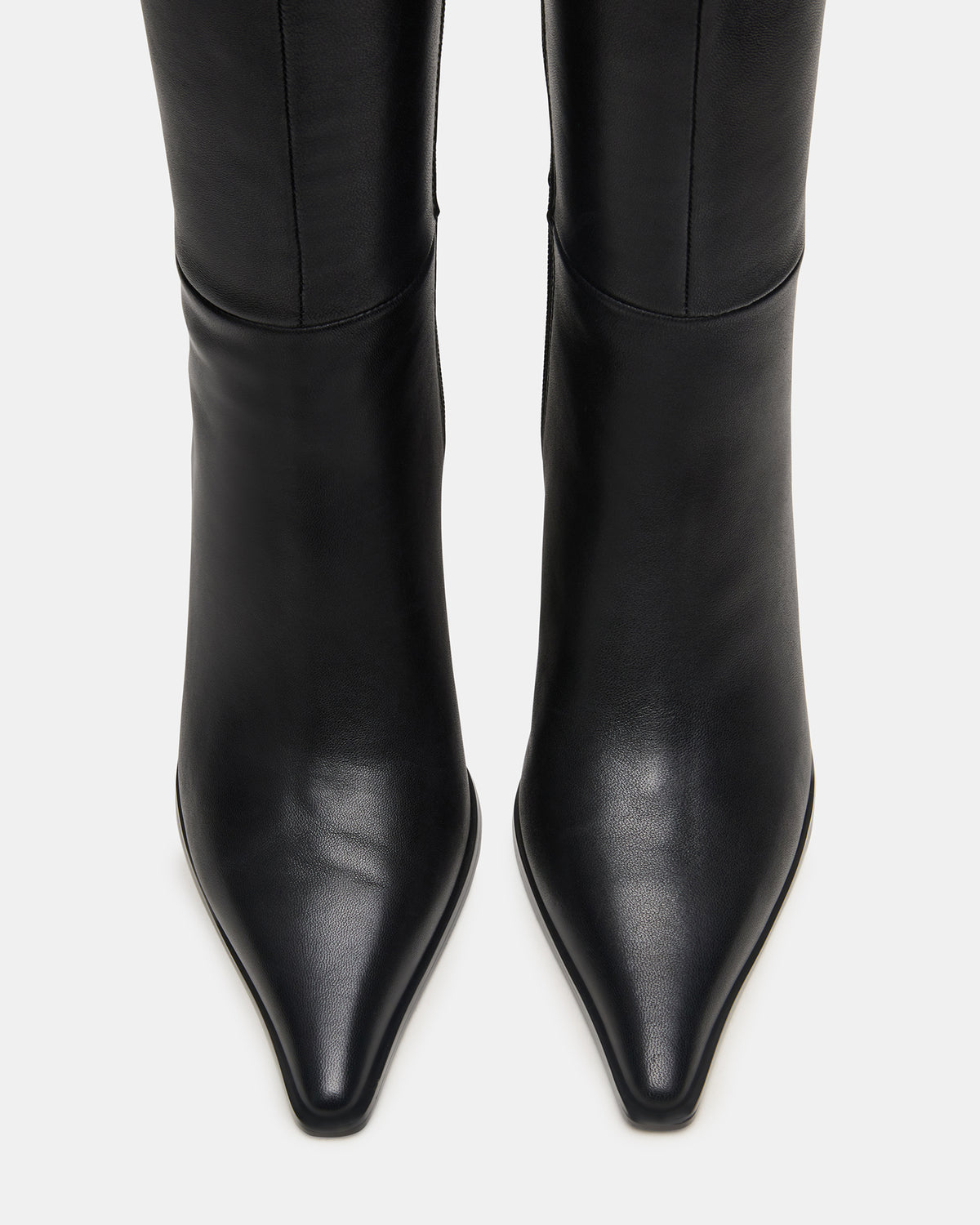 LINGO Black Leather Pointed-Toe Knee-High Women's Boot Steve Madden BLACK LEATHER