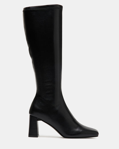 HOLLY Black Women's Knee-High Square-Toe Boot Steve Madden BLACK