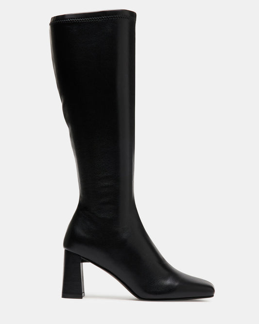 HOLLY Black Women's Knee-High Square-Toe Boot Steve Madden BLACK