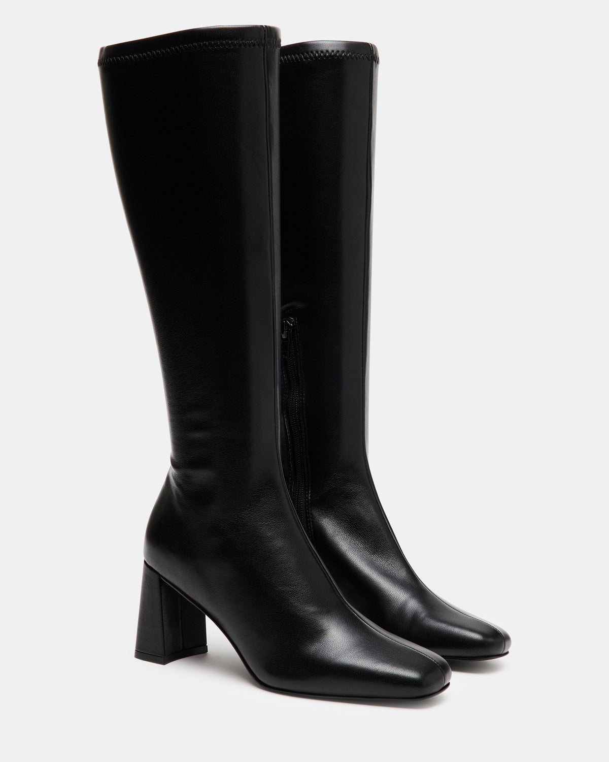 HOLLY Black Women's Knee-High Square-Toe Boot Steve Madden BLACK