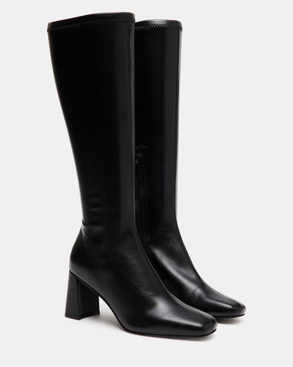 HOLLY Black Women's Knee-High Square-Toe Boot Steve Madden BLACK