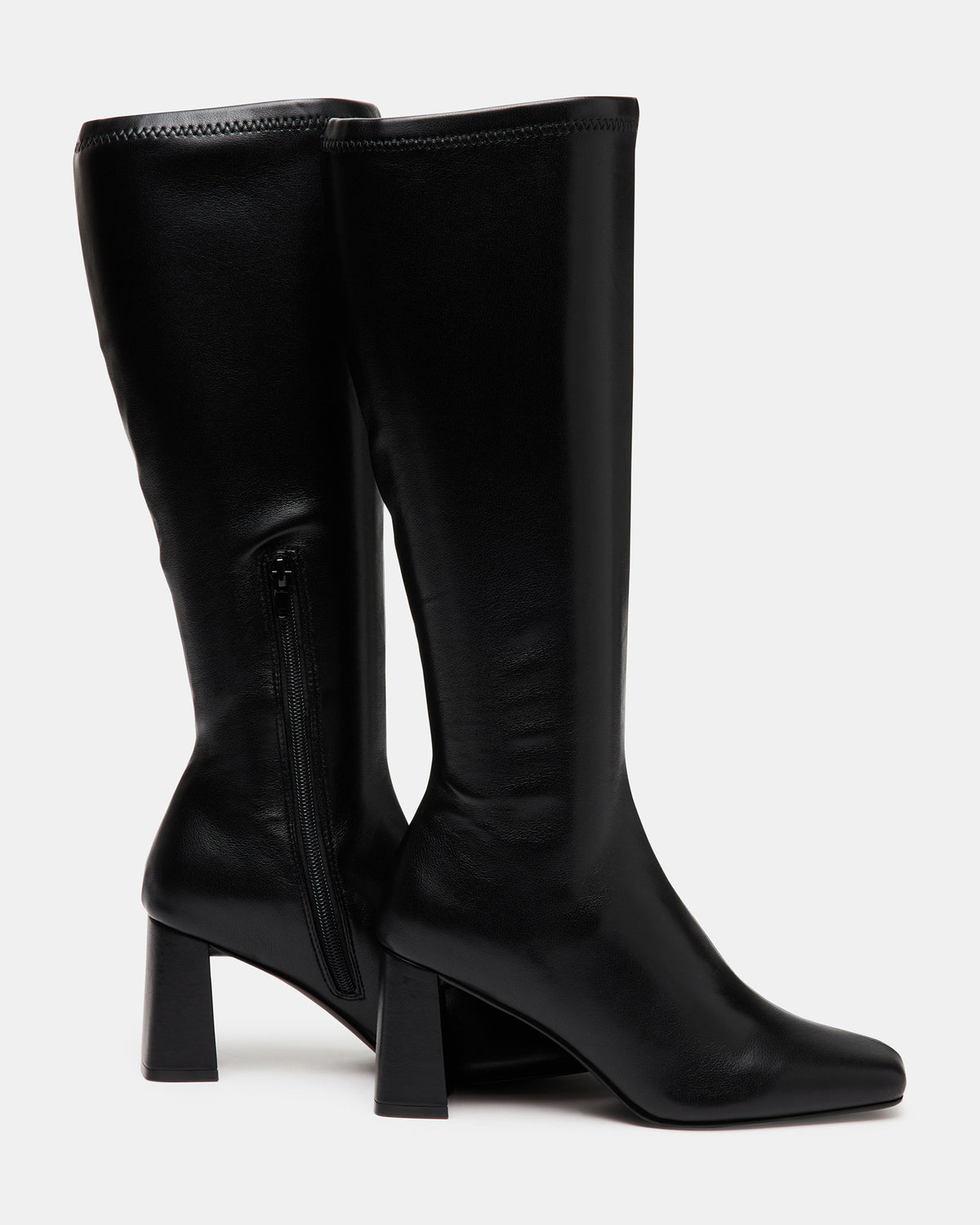 HOLLY Black Women's Knee-High Square-Toe Boot Steve Madden BLACK