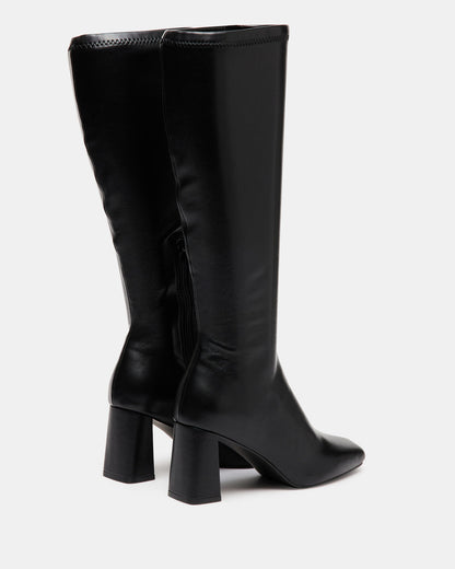 HOLLY Black Women's Knee-High Square-Toe Boot Steve Madden BLACK