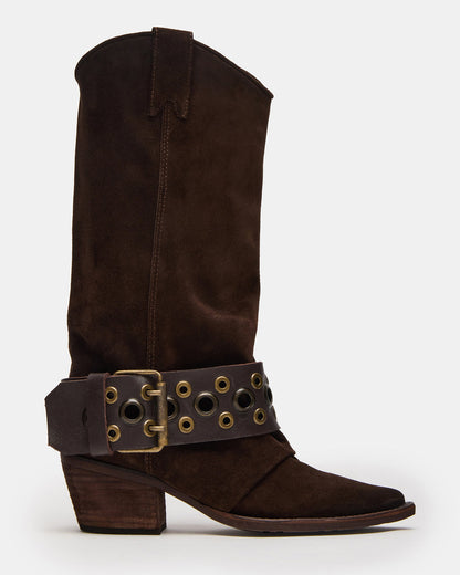 ASHWOOD Brown Suede Pointed-Toe Western Women's Boot Steve Madden BROWN SUEDE