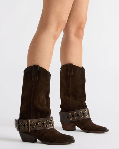 ASHWOOD Brown Suede Pointed-Toe Western Women's Boot Steve Madden BROWN SUEDE