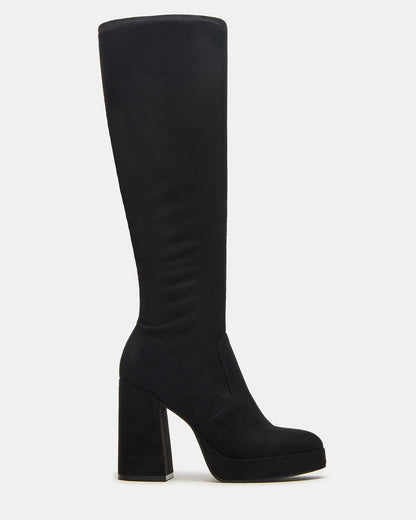 TWAIN Black Knee-High Block Heel Women's Boot Steve Madden BLACK