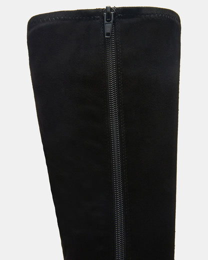 TWAIN Black Knee-High Block Heel Women's Boot Steve Madden BLACK