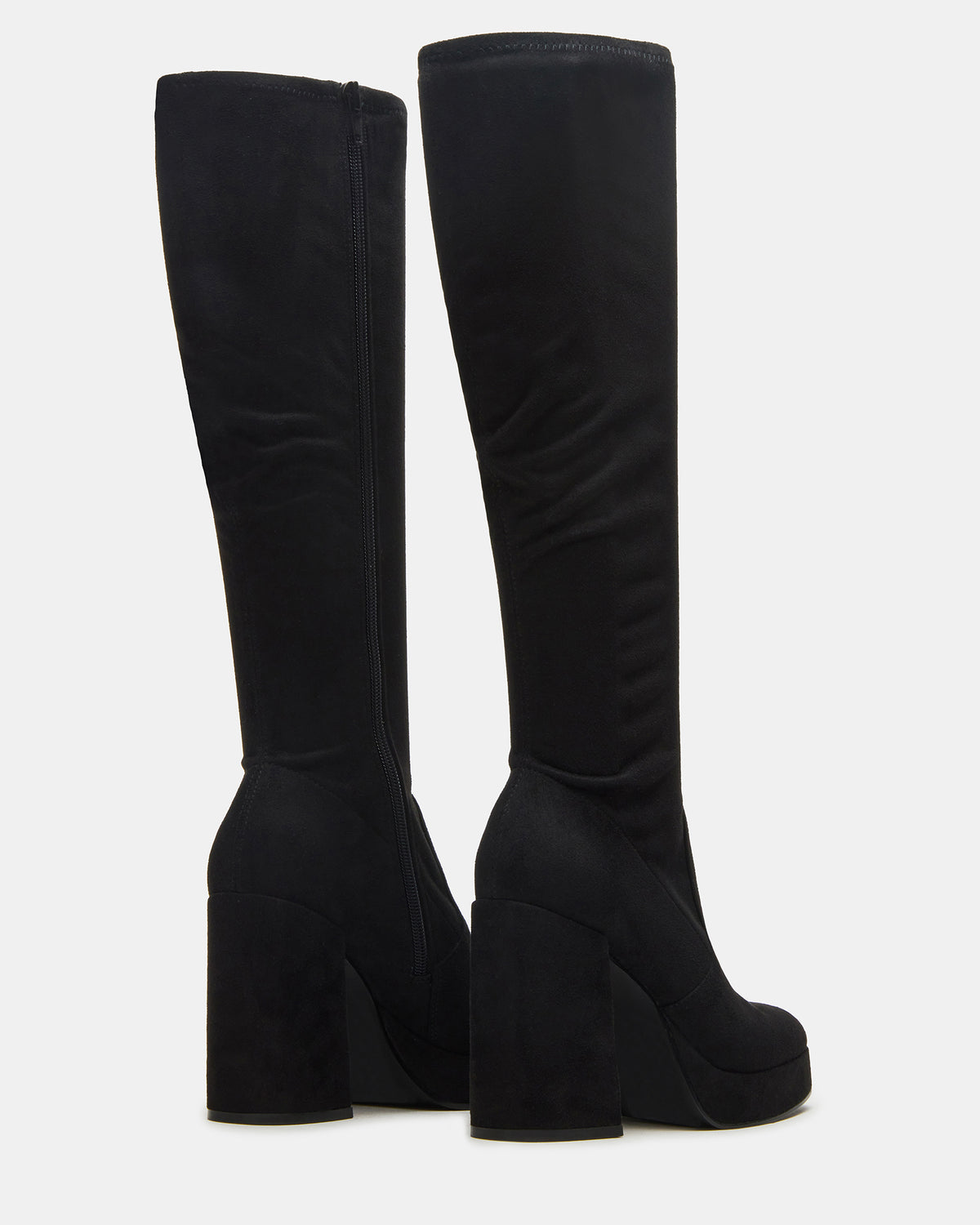 TWAIN Black Knee-High Block Heel Women's Boot Steve Madden BLACK