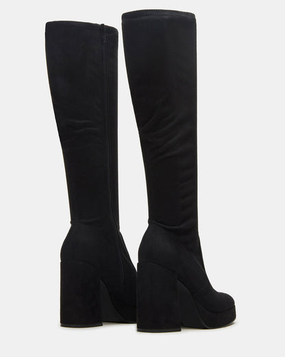 TWAIN Black Knee-High Block Heel Women's Boot Steve Madden BLACK