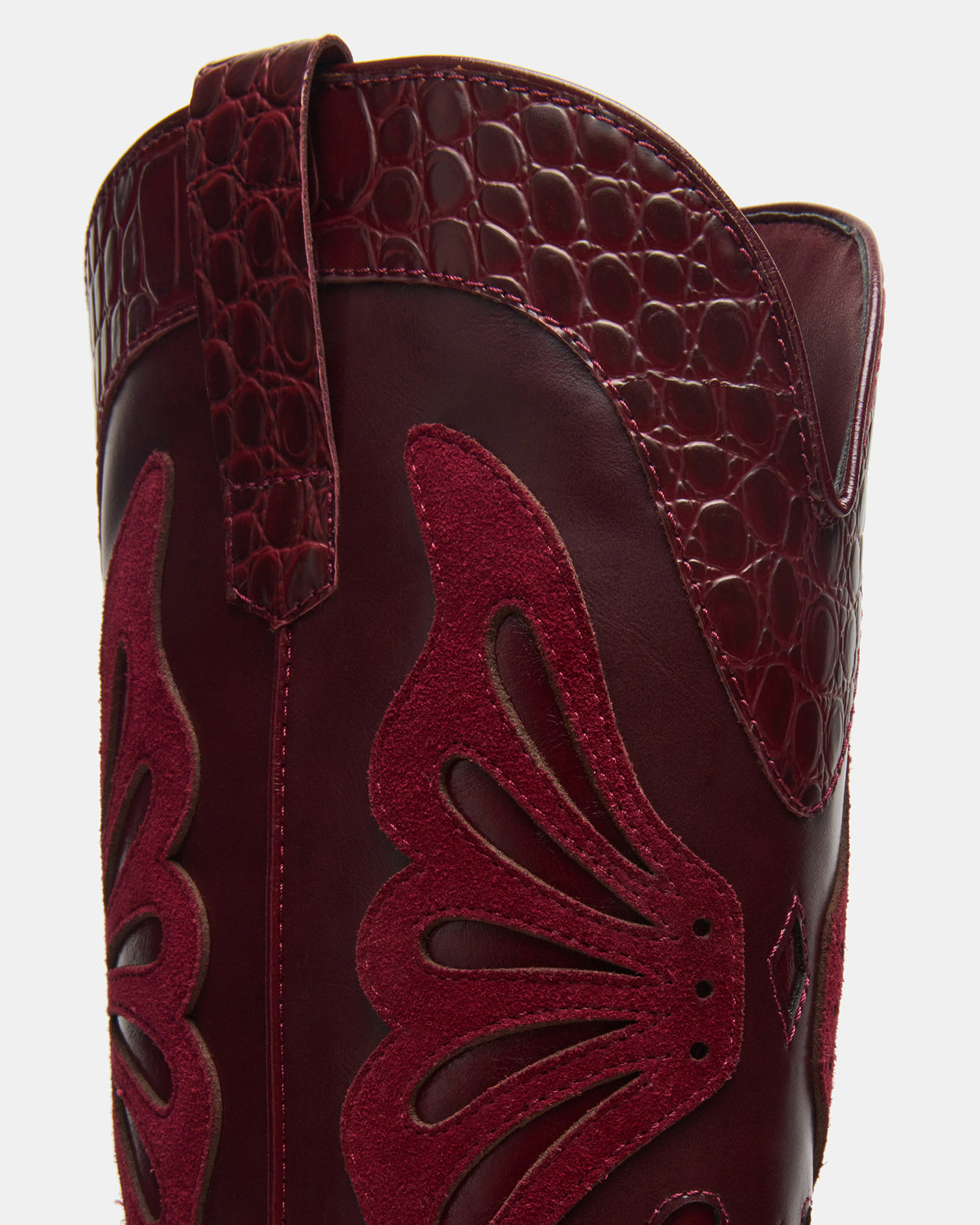 KAZ Burgundy Pointed-Toe Knee-High Block Heel Western Women's Boot Steve Madden BURGUNDY