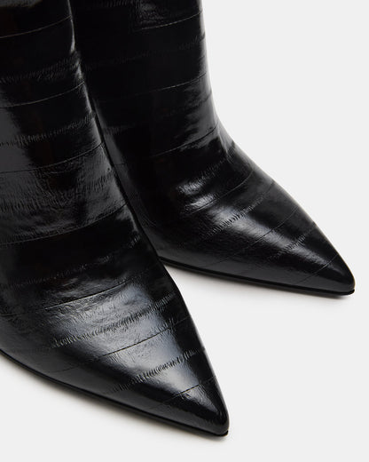 NITRO Black Eel Pointed-Toe Stiletto Heel Knee-High Women's Boots Steve Madden BLACK EEL