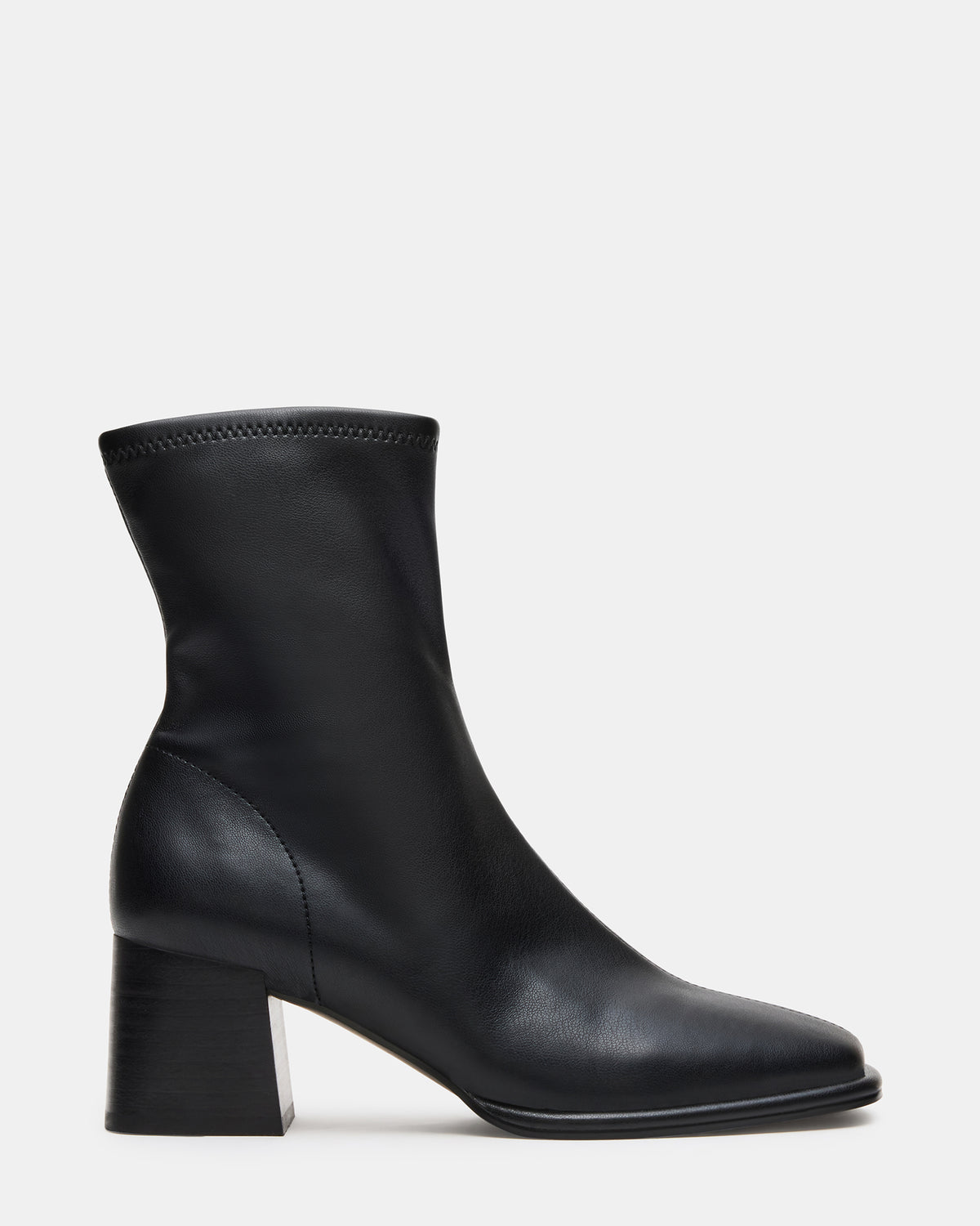 PAMMY Black Square-Toe Block Heel Women's Ankle Boot Steve Madden BLACK