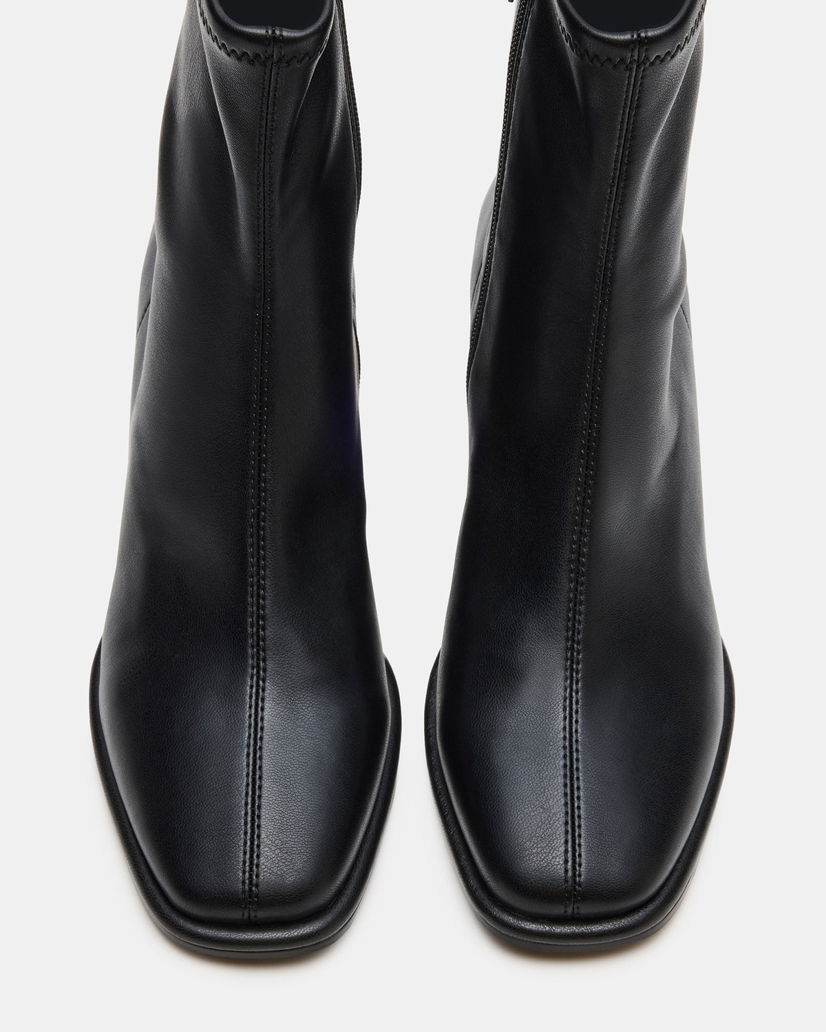 PAMMY Black Square-Toe Block Heel Women's Ankle Boot Steve Madden BLACK