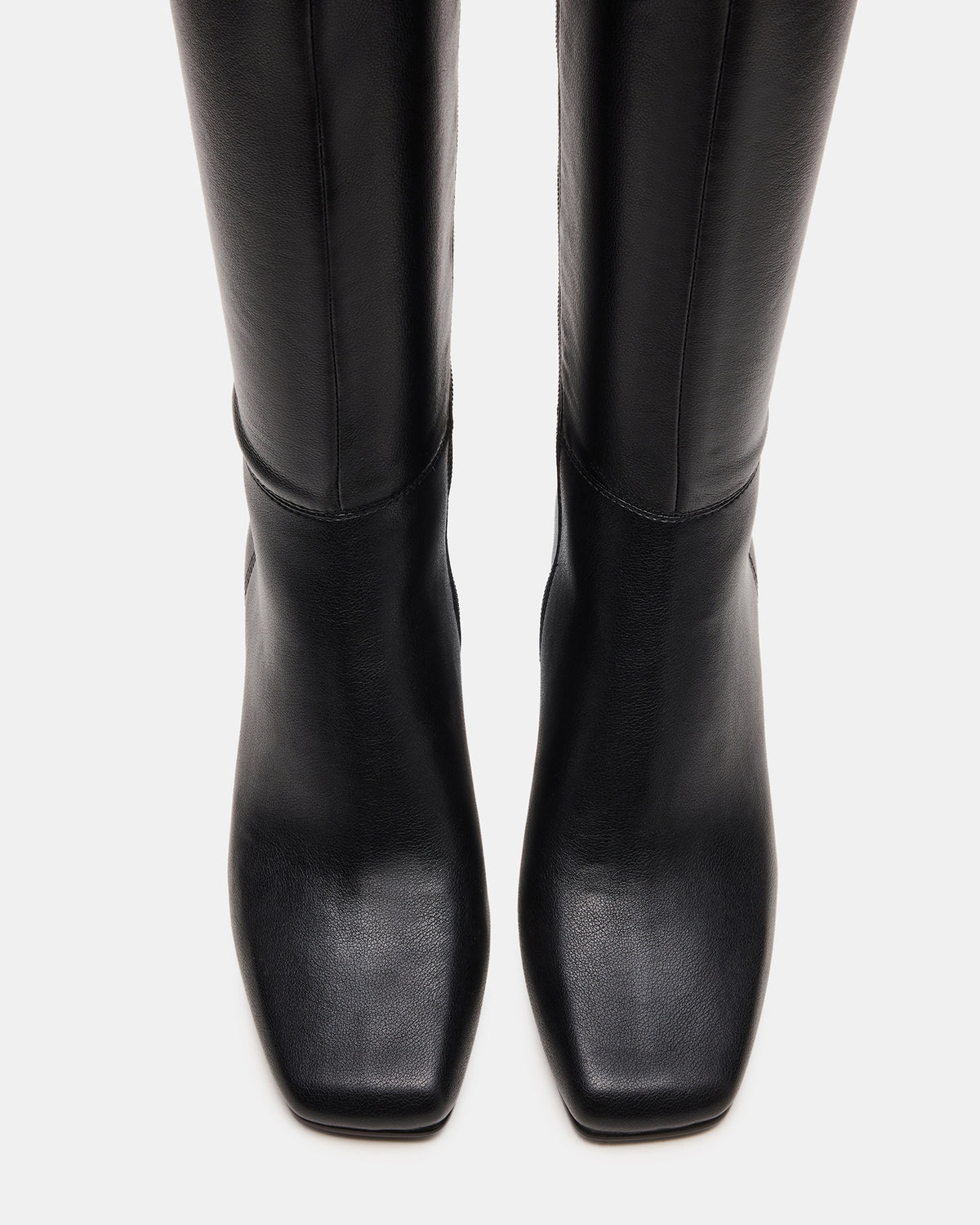 ELLIOT Black Square-Toe Knee-High Block Heel Women's Boot Steve Madden BLACK