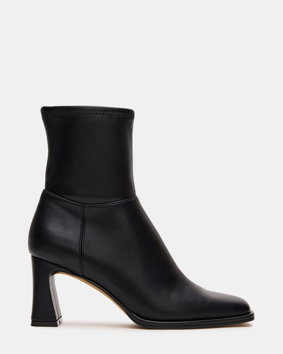 HARP Black Square-Toe Block Heel Women's Ankle Boot Steve Madden BLACK