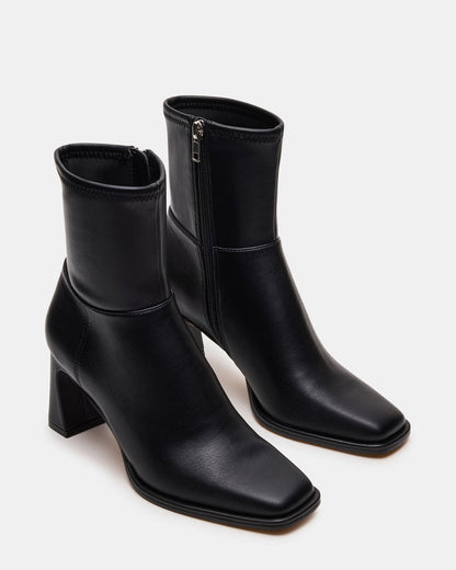 HARP Black Square-Toe Block Heel Women's Ankle Boot Steve Madden BLACK