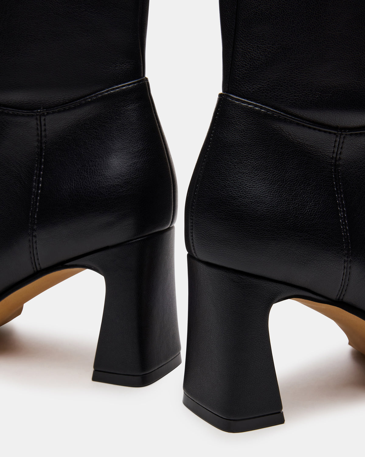 HARP Black Square-Toe Block Heel Women's Ankle Boot Steve Madden BLACK