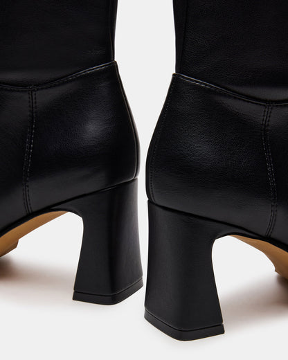 HARP Black Square-Toe Block Heel Women's Ankle Boot Steve Madden BLACK