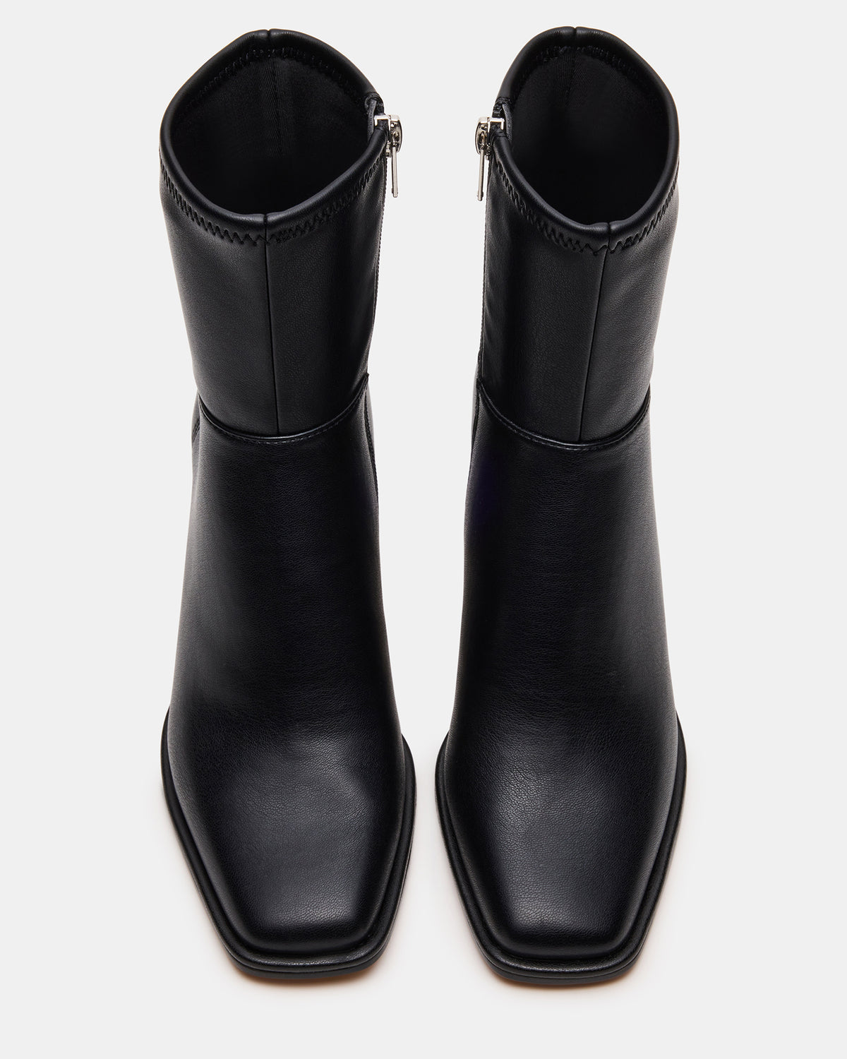 HARP Black Square-Toe Block Heel Women's Ankle Boot Steve Madden BLACK
