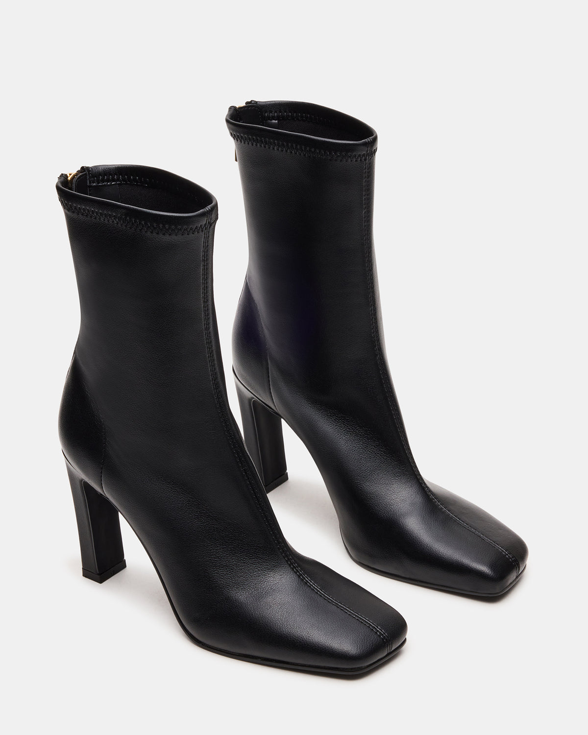 KHELAN Black Square-Toe Heeled Women's Ankle Boot Steve Madden BLACK