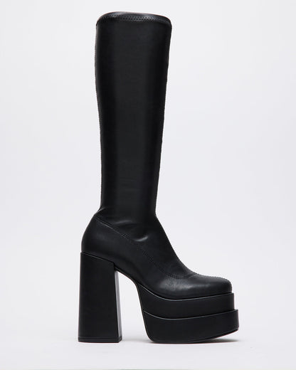 CYPRESS Black Women's Platform Vegan Leather Boots Steve Madden BLACK
