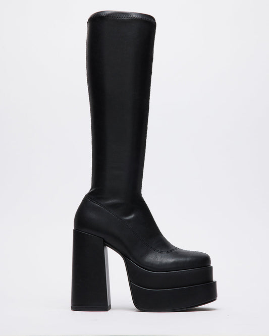 CYPRESS Black Women's Platform Vegan Leather Boots Steve Madden BLACK