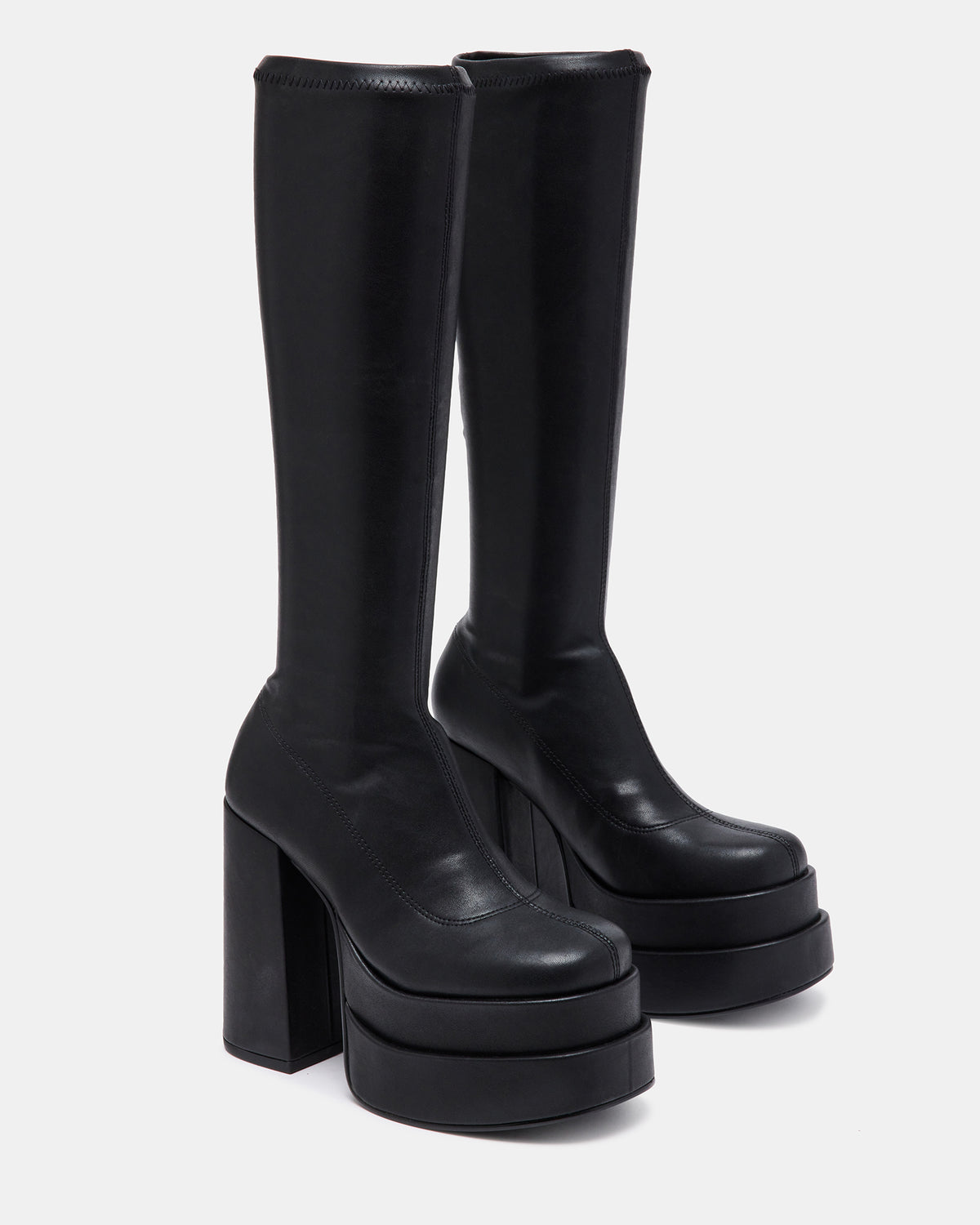 CYPRESS Black Women's Platform Vegan Leather Boots Steve Madden BLACK