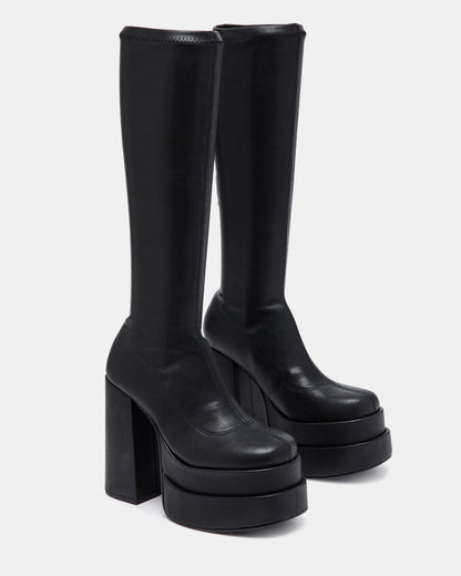 CYPRESS Black Women's Platform Vegan Leather Boots Steve Madden BLACK