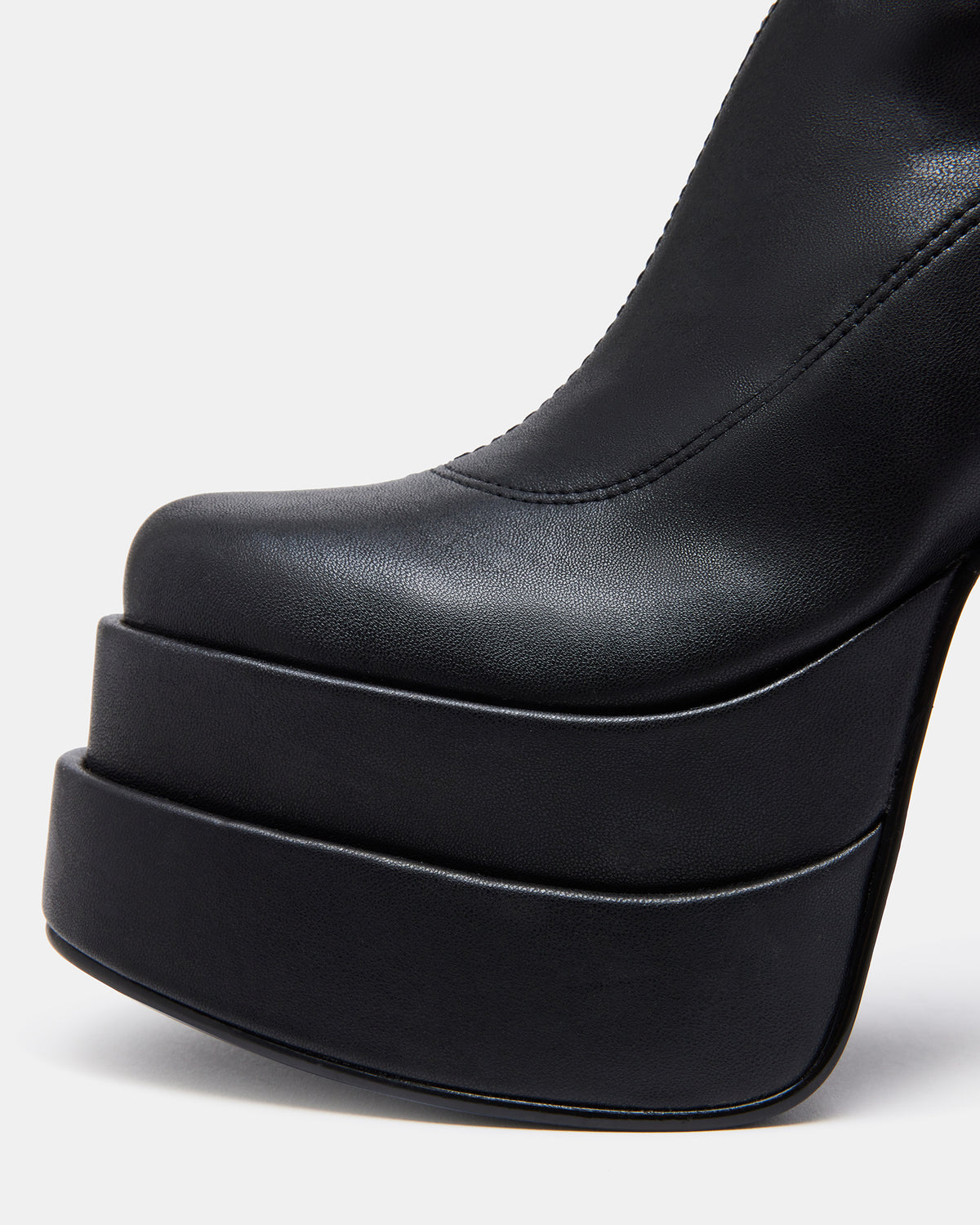 CYPRESS Black Women's Platform Vegan Leather Boots Steve Madden BLACK