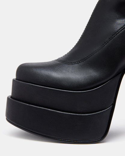 CYPRESS Black Women's Platform Vegan Leather Boots Steve Madden BLACK