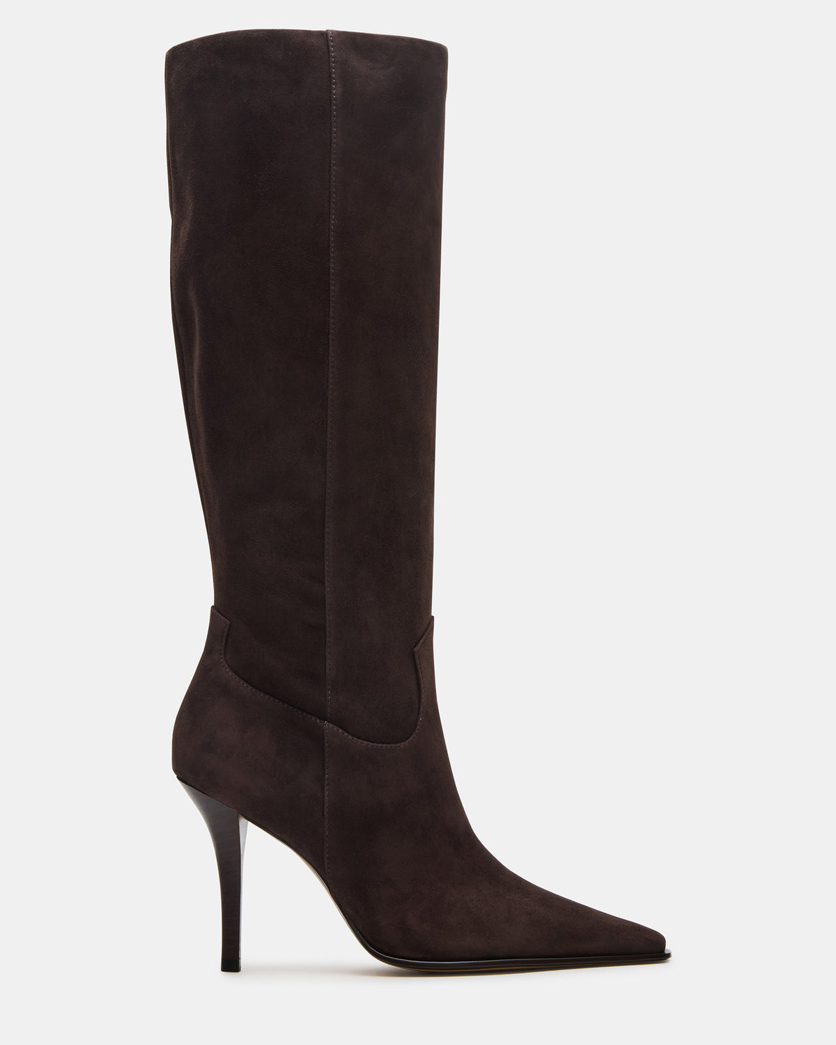 WESCOT Brown Suede Square-Toe Knee-High Heeled Women's Boot Steve Madden BROWN SUEDE