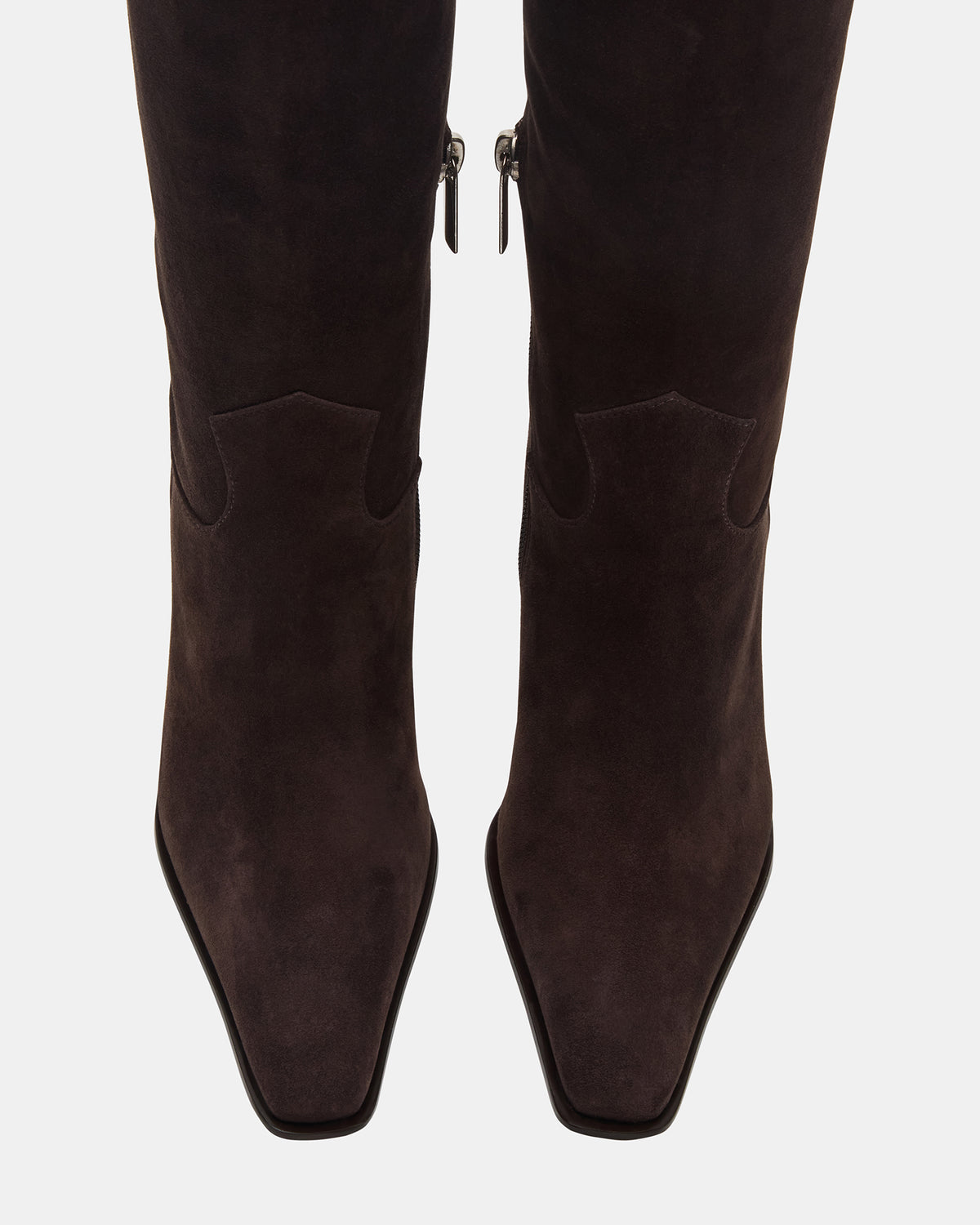 WESCOT Brown Suede Square-Toe Knee-High Heeled Women's Boot Steve Madden BROWN SUEDE