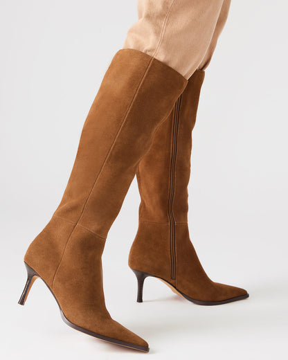 LINGO Chestnut Suede Pointed-Toe Knee-High Women's Boot Steve Madden CHESTNUT SUEDE