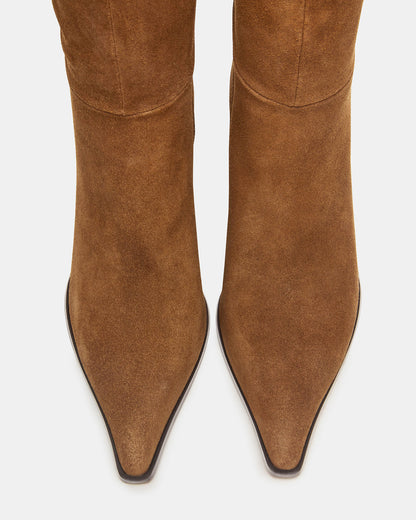 LINGO Chestnut Suede Pointed-Toe Knee-High Women's Boot Steve Madden CHESTNUT SUEDE