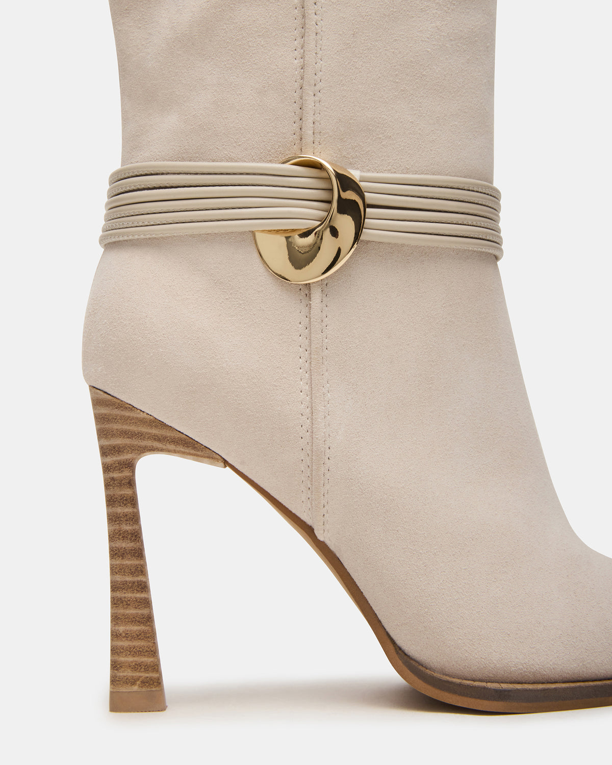 KYNDALL Bone Suede Pointed-Toe Stiletto Heeled Knee-High Women's Boot Steve Madden BONE SUEDE