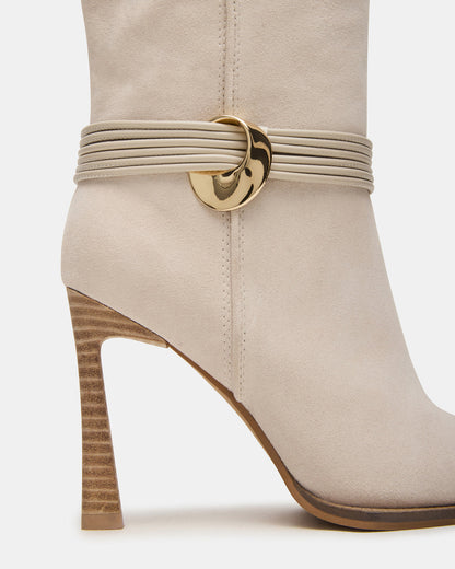 KYNDALL Bone Suede Pointed-Toe Stiletto Heeled Knee-High Women's Boot Steve Madden BONE SUEDE