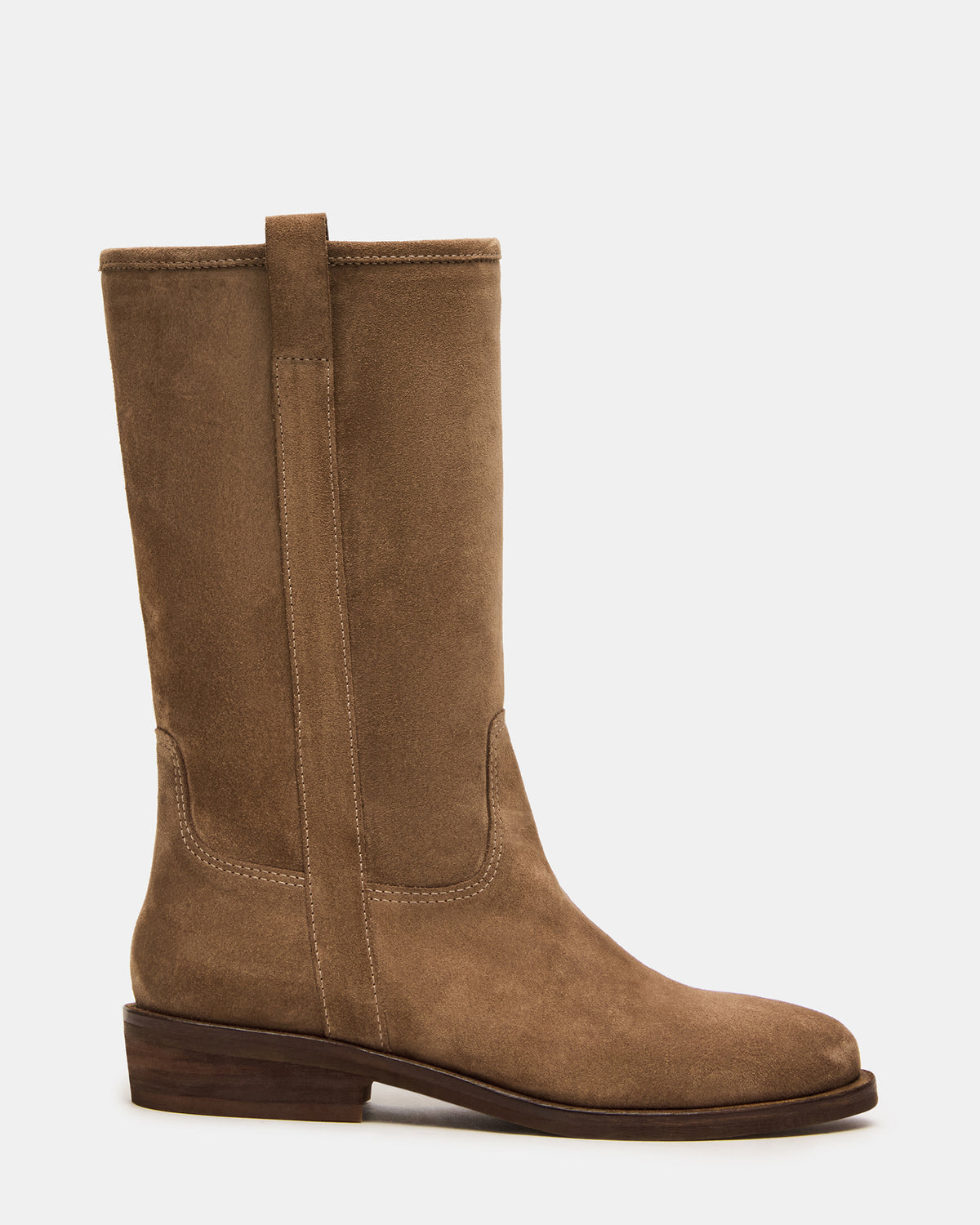 DUNSTER Chestnut Suede Wood Bottom Women's Boot Steve Madden CHESTNUT SUEDE