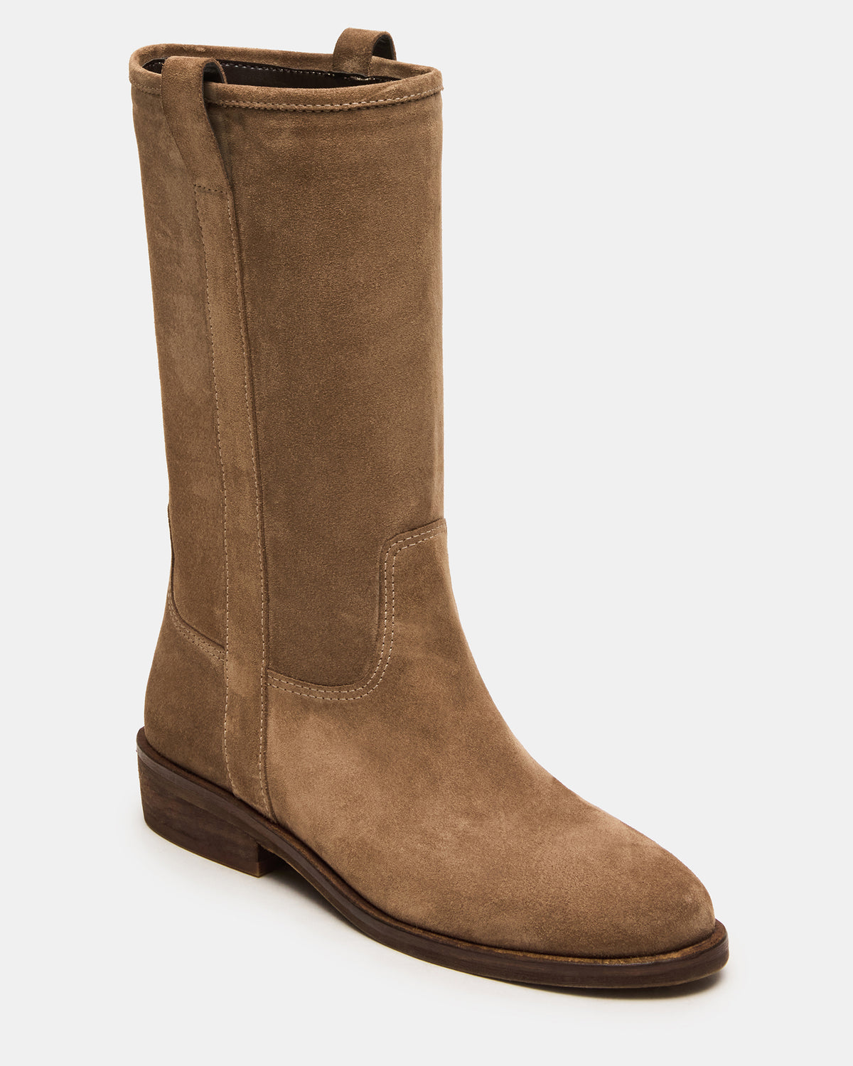DUNSTER Chestnut Suede Wood Bottom Women's Boot Steve Madden CHESTNUT SUEDE
