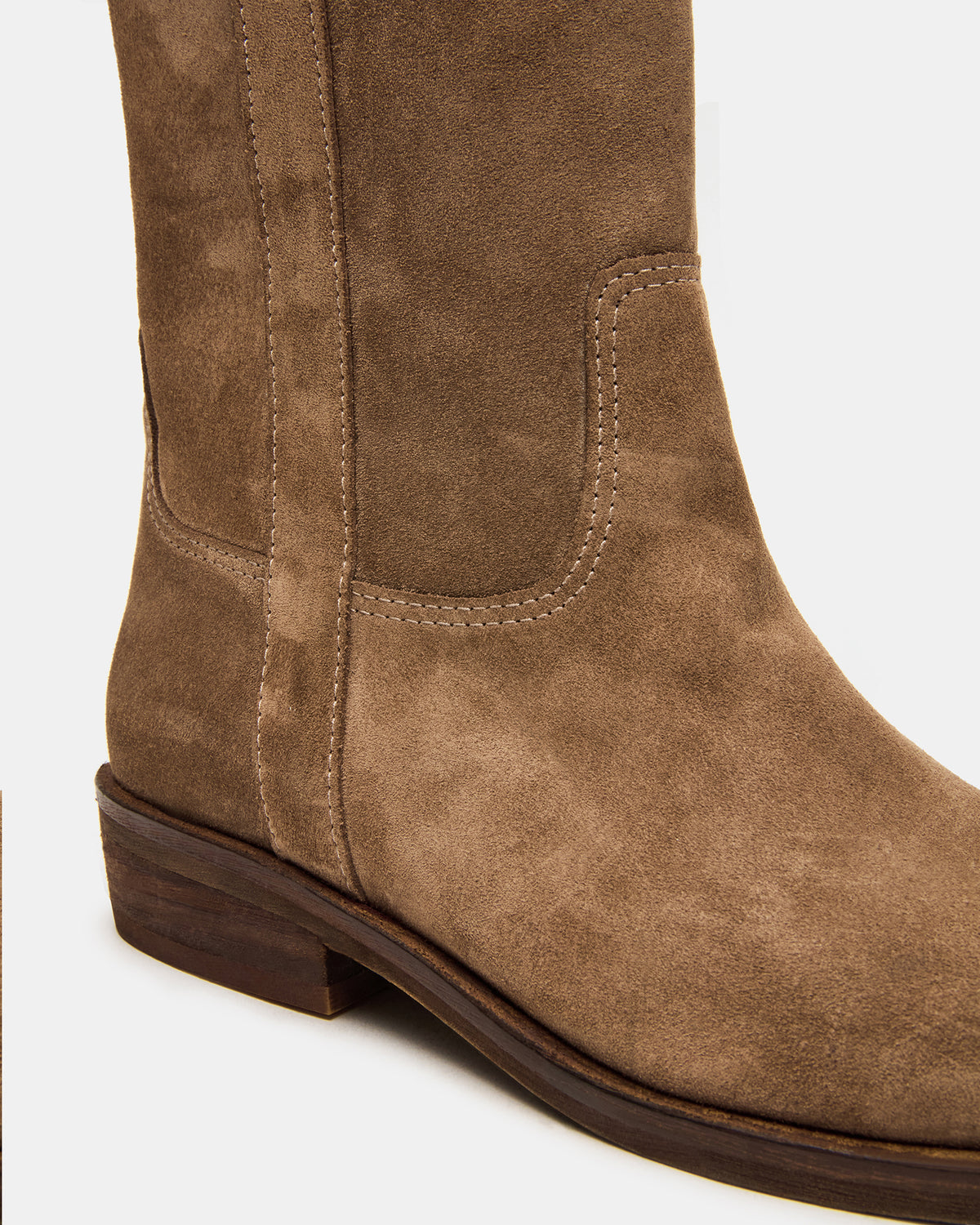 DUNSTER Chestnut Suede Wood Bottom Women's Boot Steve Madden CHESTNUT SUEDE