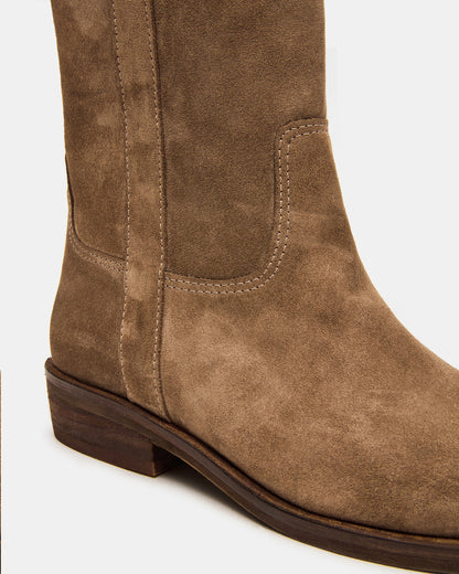 DUNSTER Chestnut Suede Wood Bottom Women's Boot Steve Madden CHESTNUT SUEDE