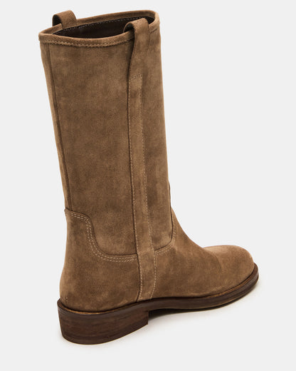 DUNSTER Chestnut Suede Wood Bottom Women's Boot Steve Madden CHESTNUT SUEDE