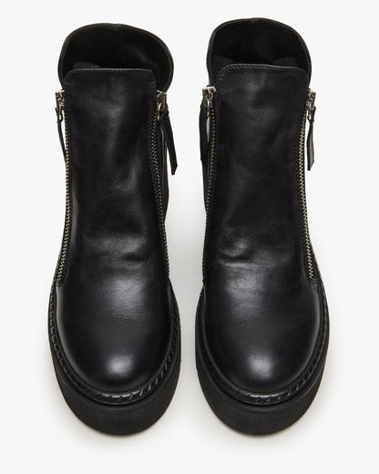 DRIFT Black Leather Platform Moto Women's Ankle Boot Steve Madden BLACK LEATHER