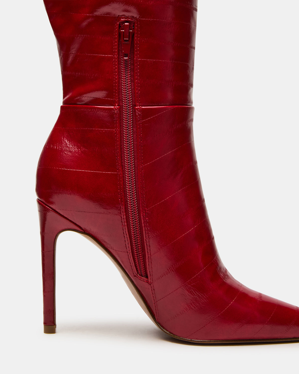 NITRO Red Eel Pointed-Toe Stiletto Heel Knee-High Women's Boots Steve Madden RED EEL