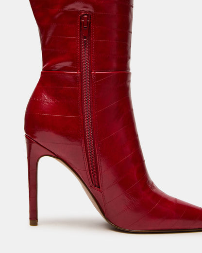 NITRO Red Eel Pointed-Toe Stiletto Heel Knee-High Women's Boots Steve Madden RED EEL