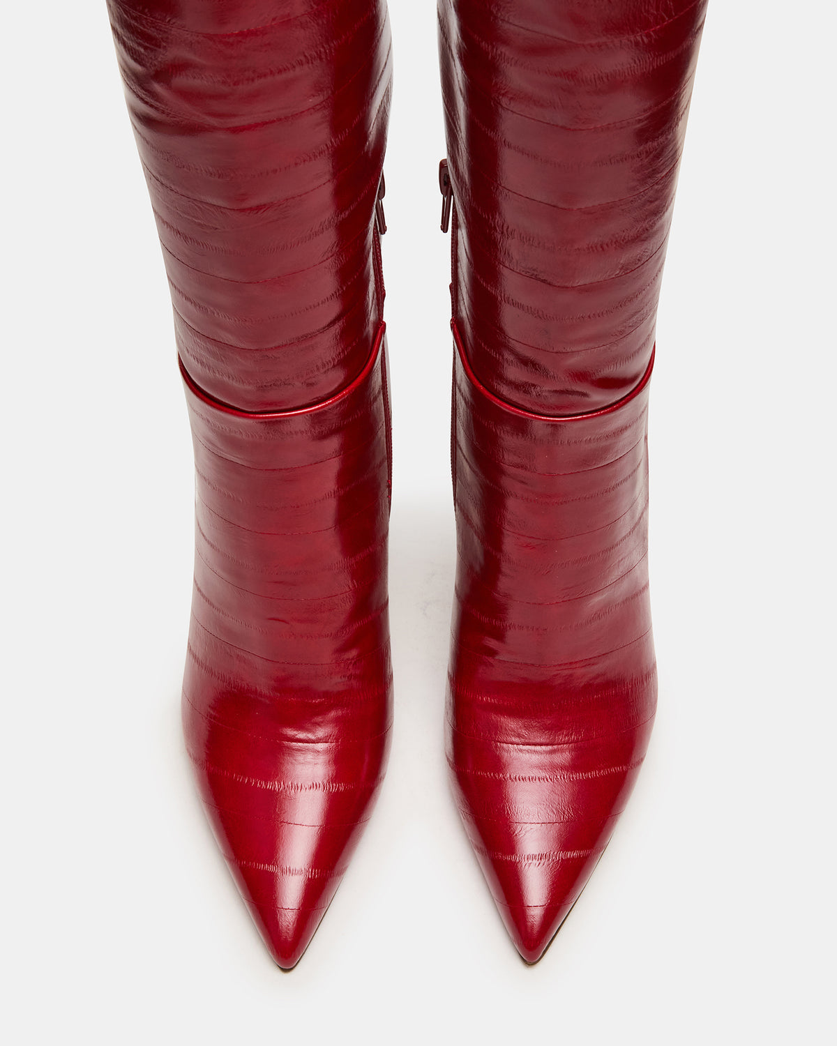NITRO Red Eel Pointed-Toe Stiletto Heel Knee-High Women's Boots Steve Madden RED EEL