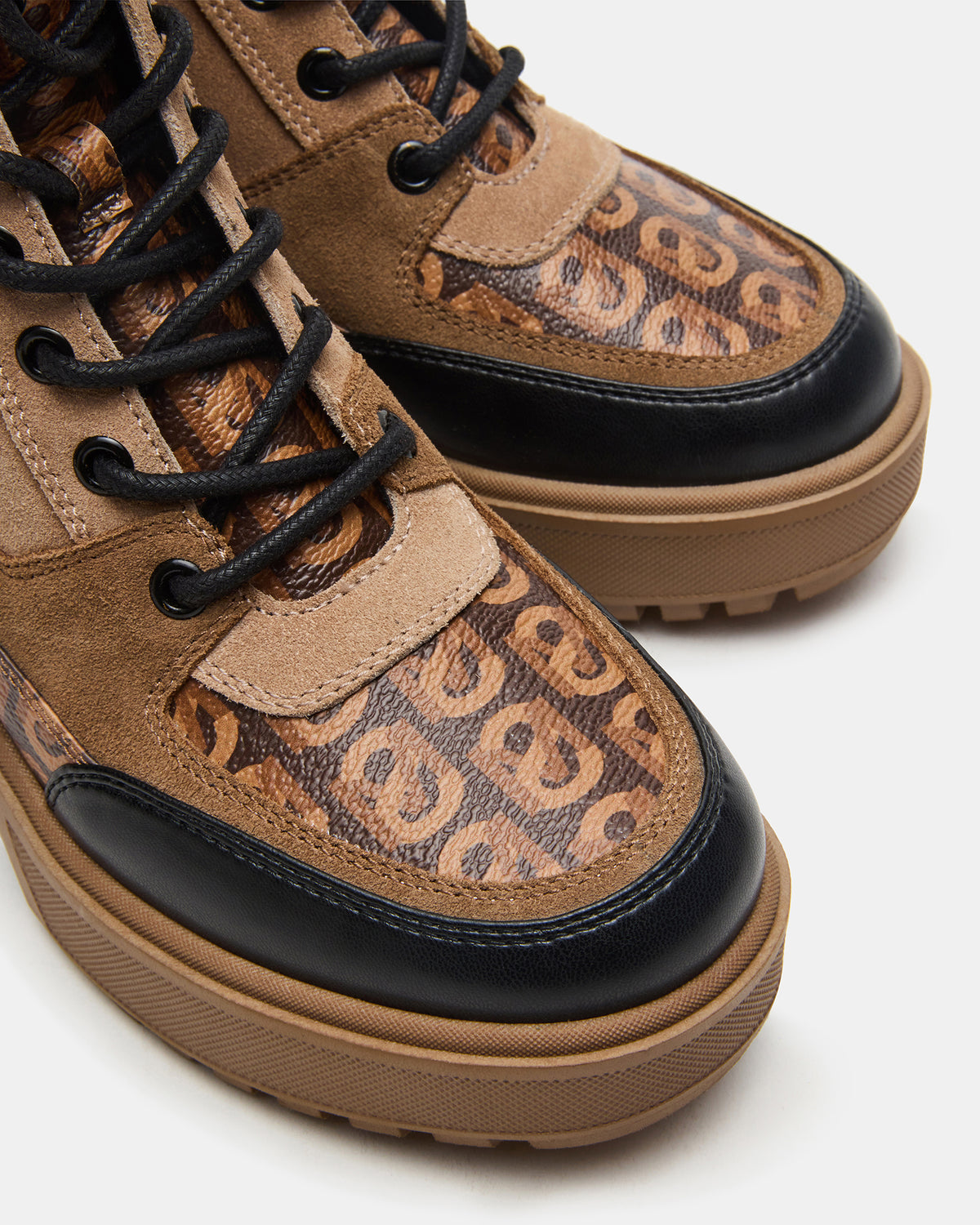 HIKER Tan Multi Platform Lug Lace-Up Women's Anke Boot Steve Madden TAN MULTI