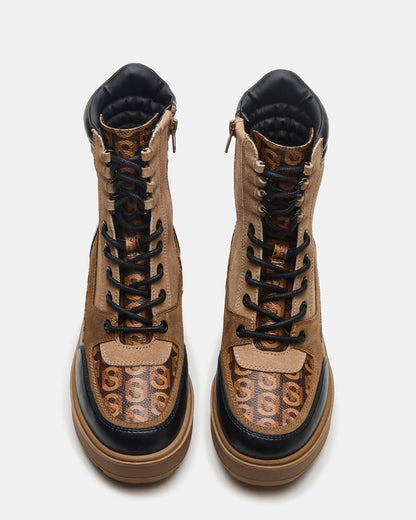 HIKER Tan Multi Platform Lug Lace-Up Women's Anke Boot Steve Madden TAN MULTI