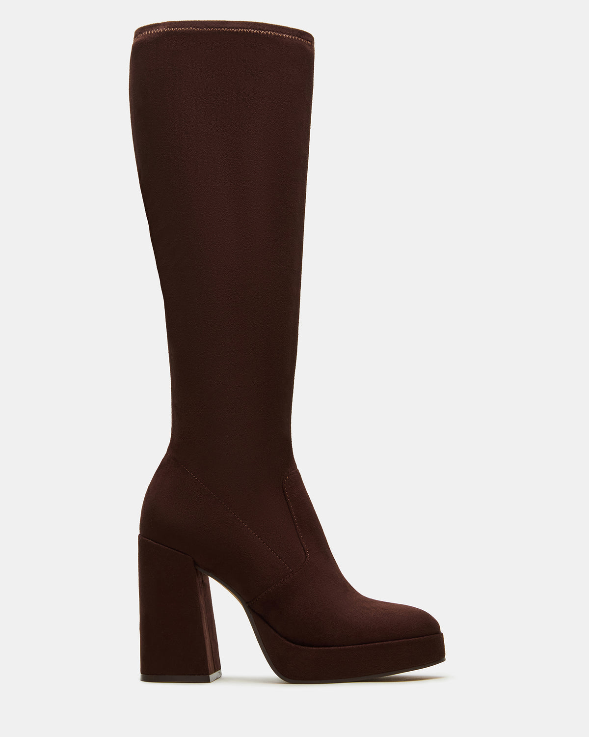 TWAIN Brown Knee-High Block Heel Women's Boot Steve Madden BROWN