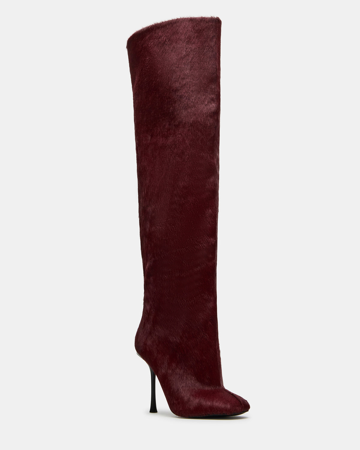 ALLURING Red Over-The-Knee Square-Toe Heeled Women's Boot Steve Madden RED
