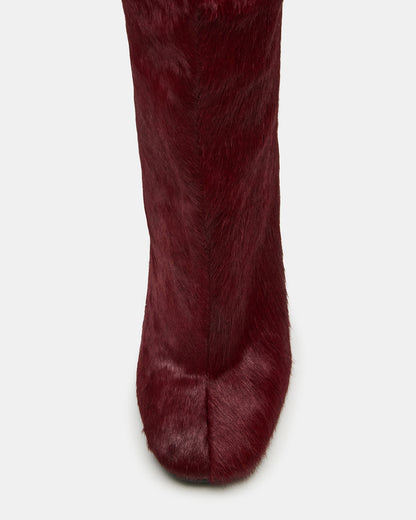 ALLURING Red Over-The-Knee Square-Toe Heeled Women's Boot Steve Madden RED